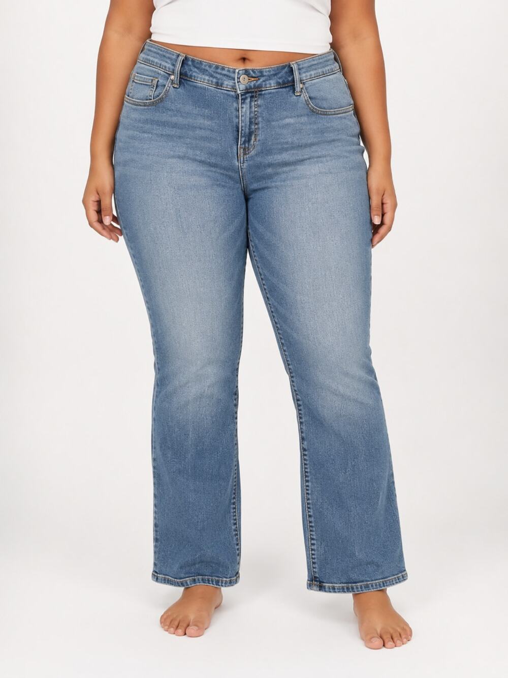 Torrid Bootcut Jeans Light Wash Stretch Plus Size Womens 26S Short 31x24